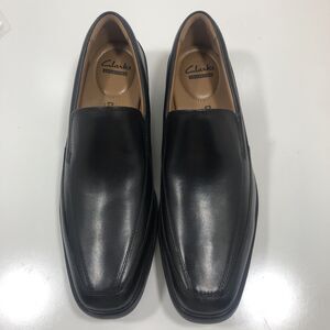 NWT Clarks Tilden Free Men's Size 11.5M Black Leather Loafers Dress Shoes